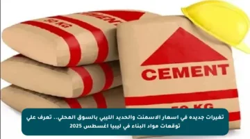 تغيرات جديدة في أسعار الأسمنت والحديد الليبي بالسوق المحلي.. تعرف على توقعات مواد البناء في ليبيا أغسطس 2025
